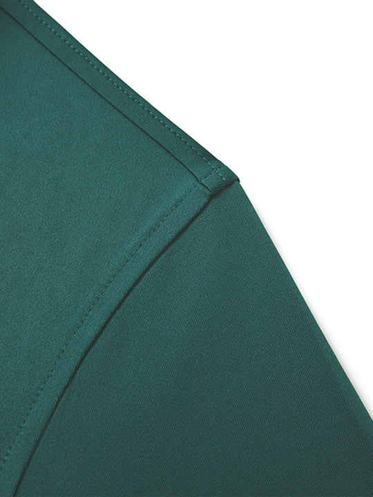 Designed Collared Solid Performance Golf Shirt For Men-Nordic Pine Green