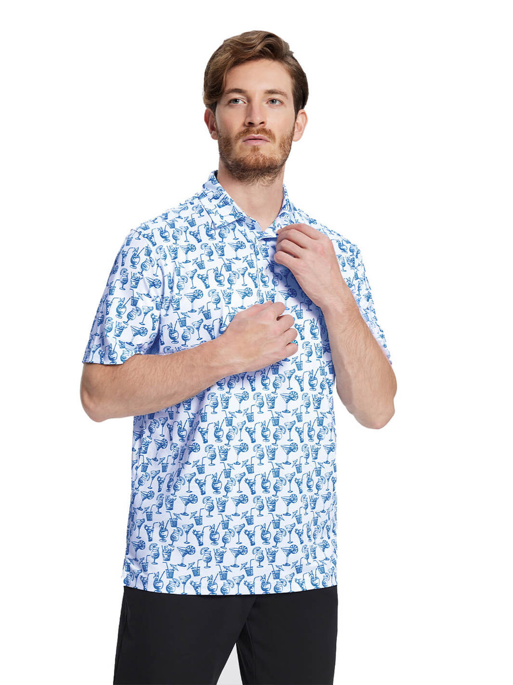 Print Performance Golf Shirt For Men-Summer Drink