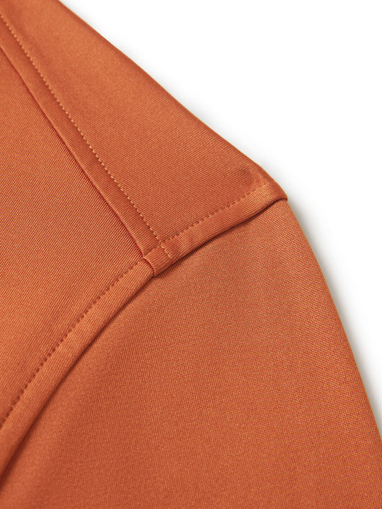 Solid Performance Fleece Golf Quarter Zip For Men-Potter's Clay
