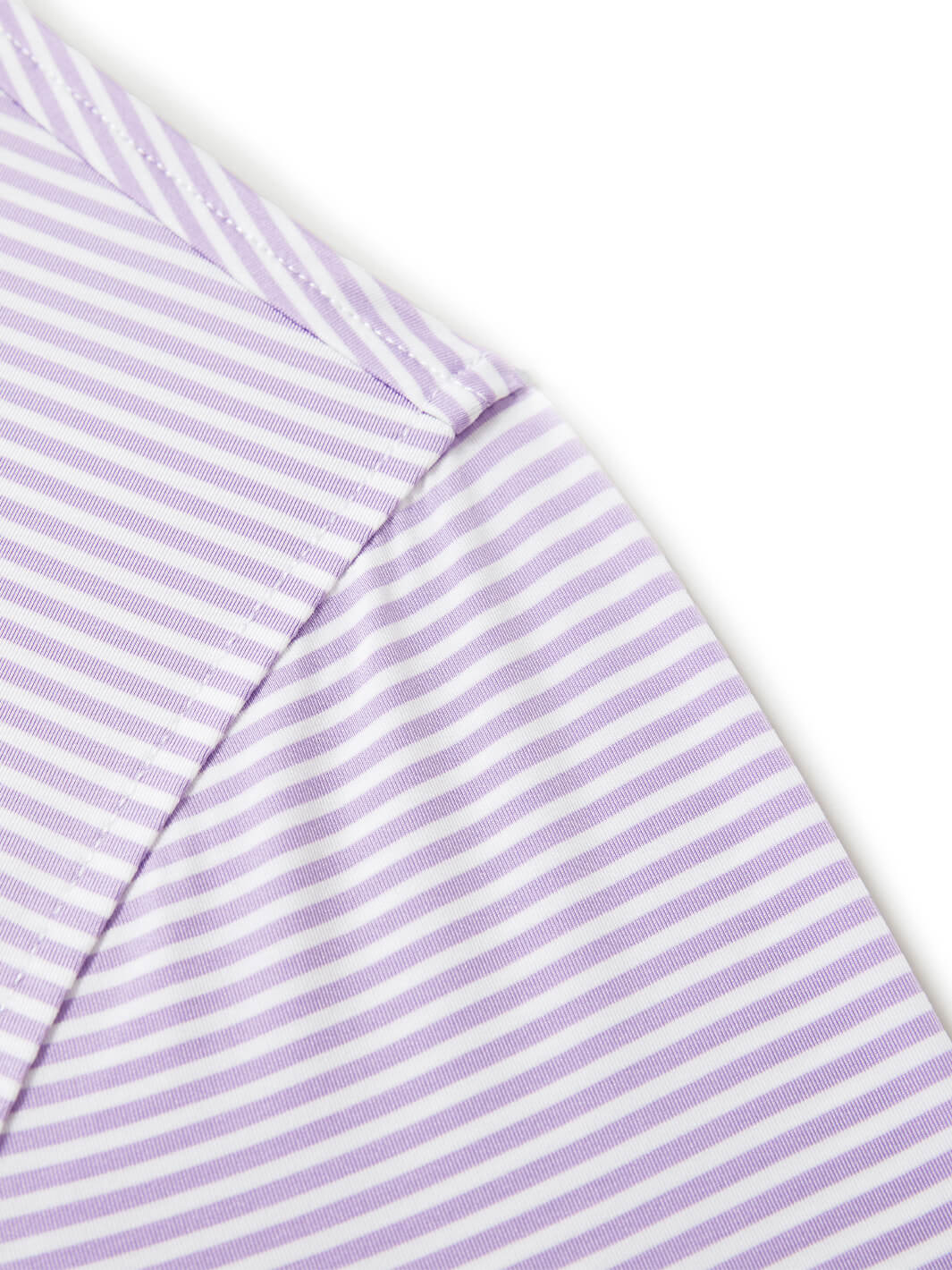 Striped Long Sleeve Golf Shirt For Men-Lavender White