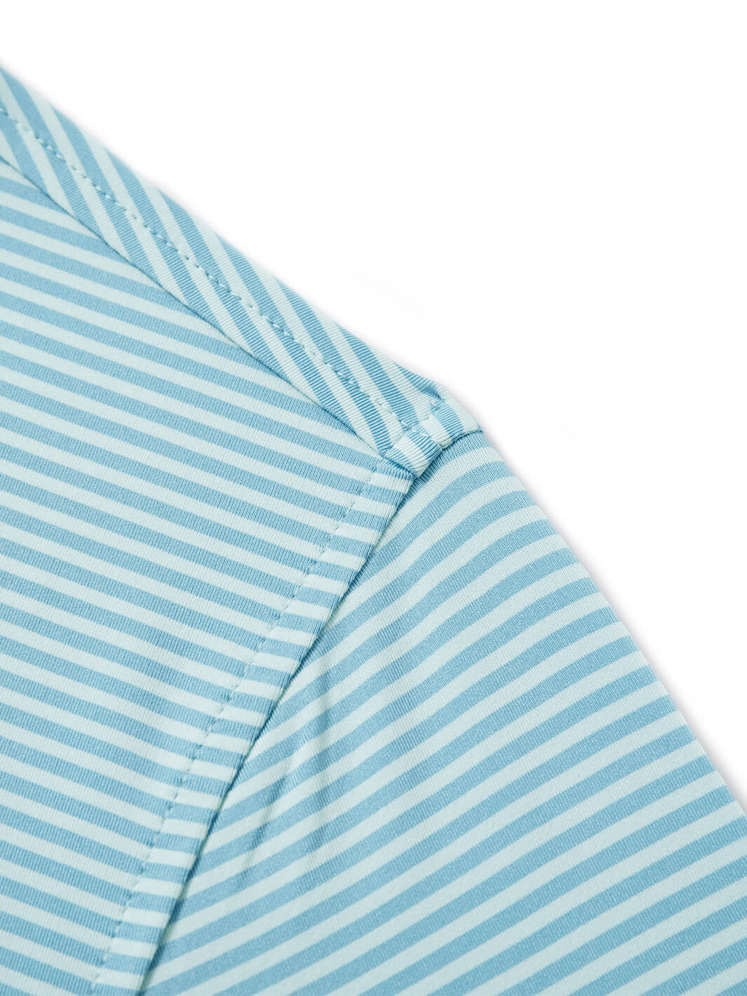 Striped Performance Golf Shirt For Men-Green Maritime Blue