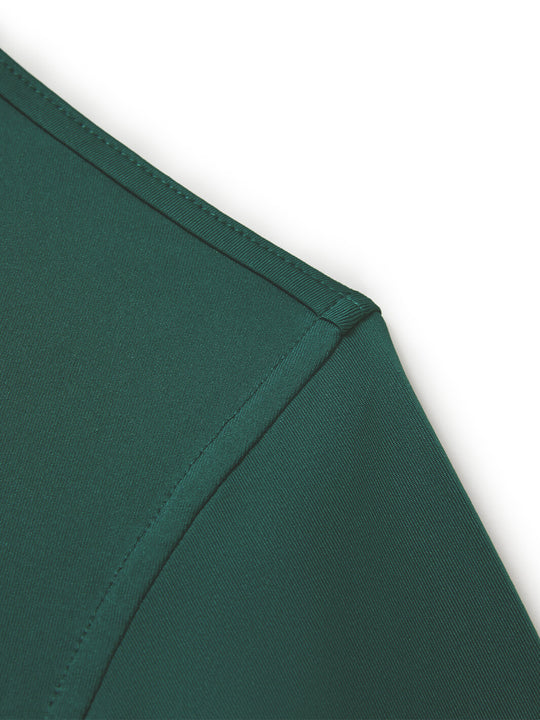 Designed Collared Long Sleeve Golf Shirt For Men-Nordic Pine Green
