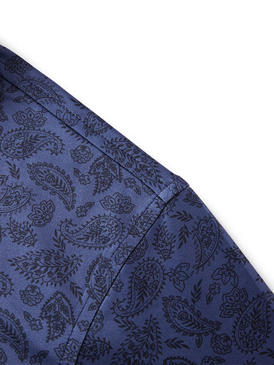 Print Performance Golf Shirt For Men-Dark Paisley