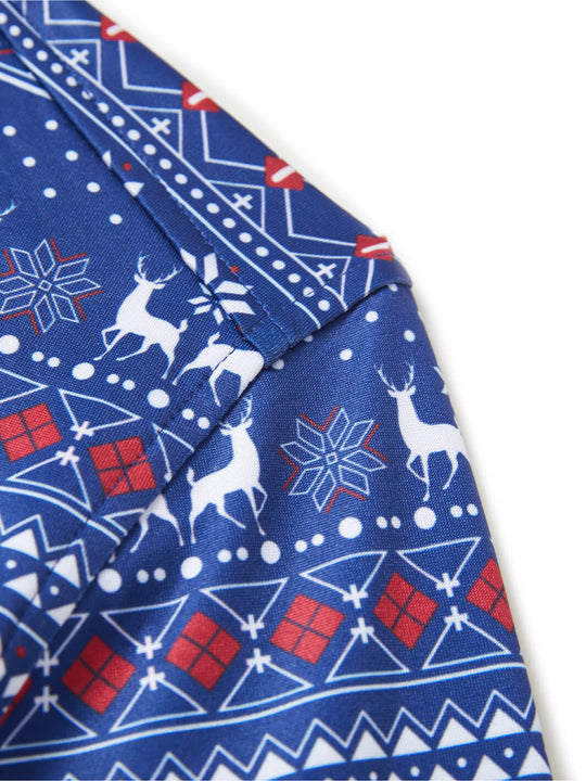 Print Performance Golf Quarter Zip For Men-Christmas