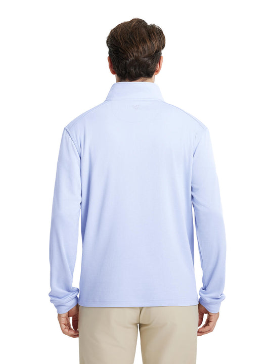 Heather Performance Golf Quarter Zip For Men-Lavender