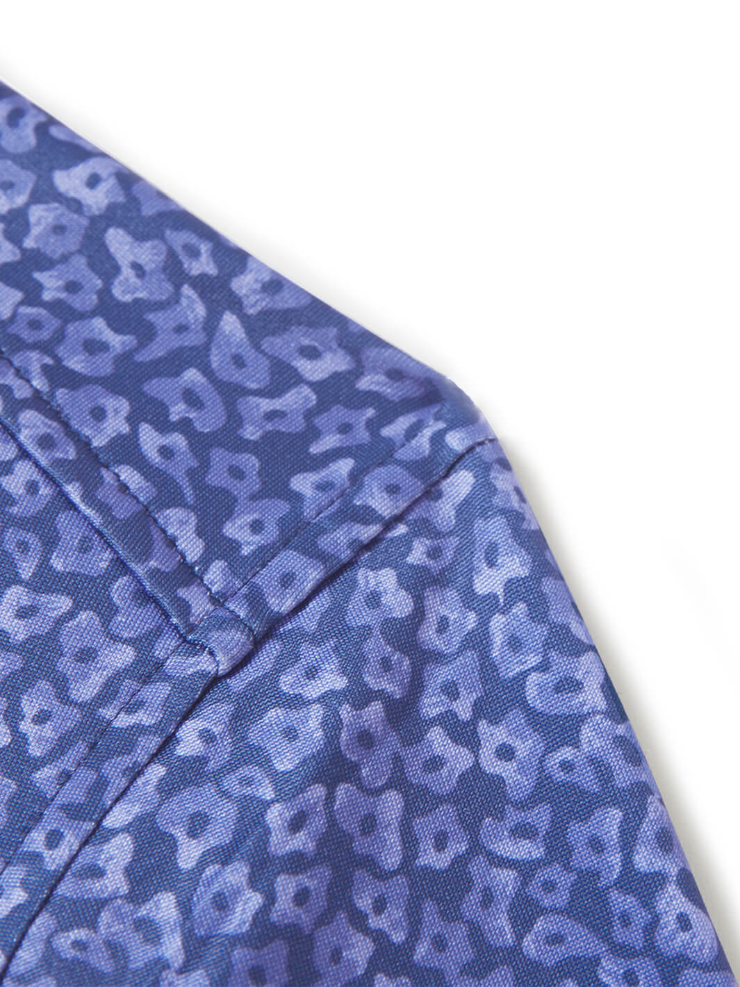 Print Performance Golf Quarter Zip For Men-Blue Flower Rain