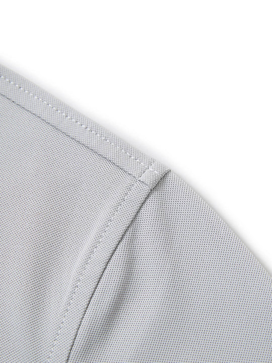 Tech Pique Performance Golf Shirt For Men-Light Grey