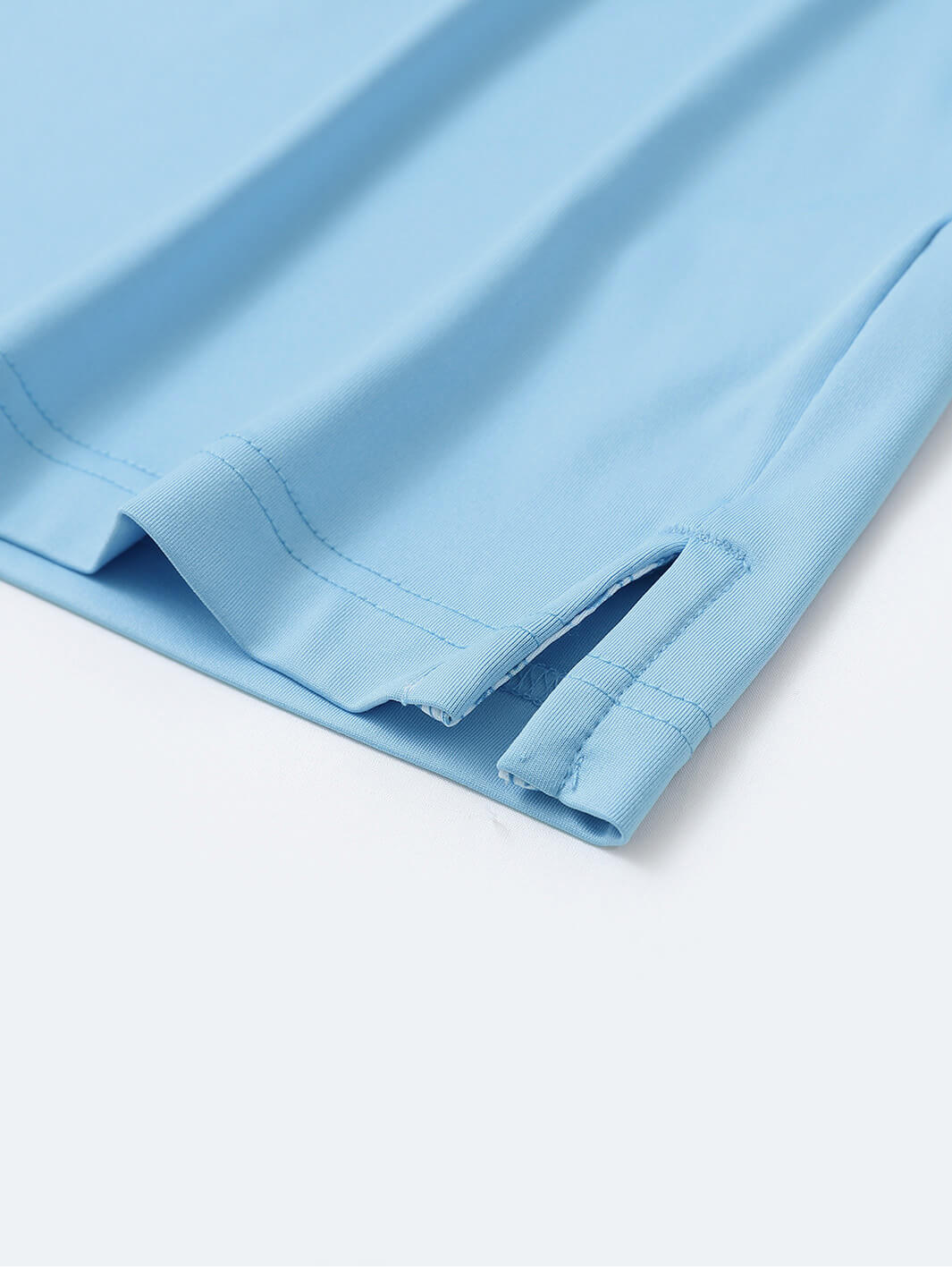 Designed Collared Solid Performance Polo-LIGHT BLUE