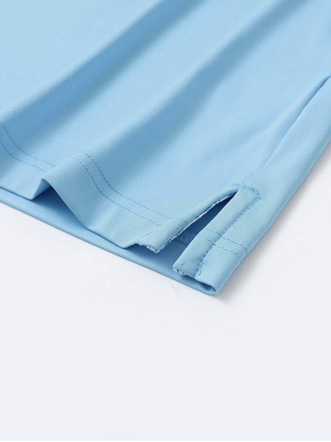 Designed Collared Solid Performance Polo-LIGHT BLUE