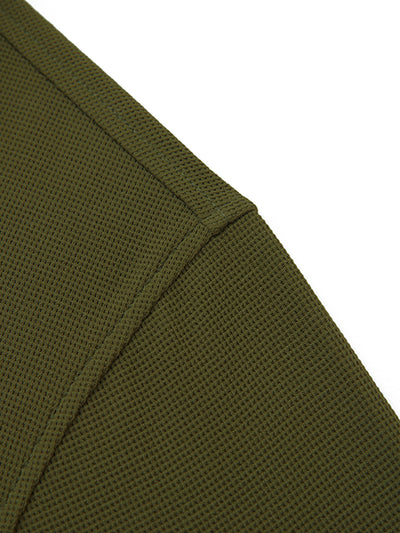 Waffle Jacquard Performance Polo-DARK GREEN