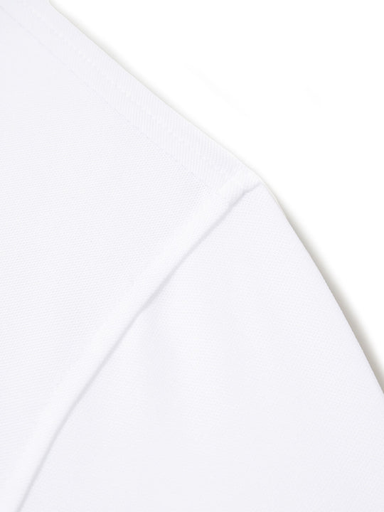 Tech Pique Long Sleeve Golf Shirt For Men-White