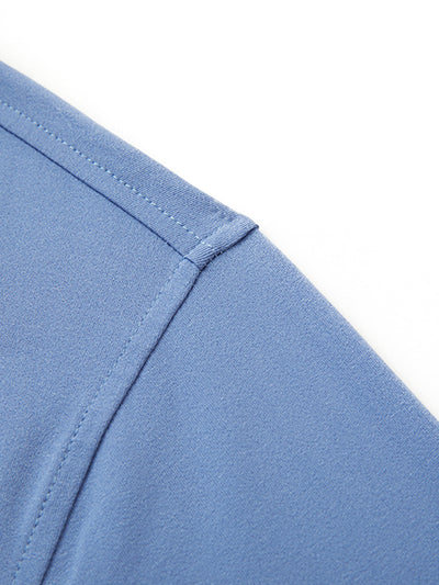 Hidden Zip Pocket Performance Polo-DENIM BLUE