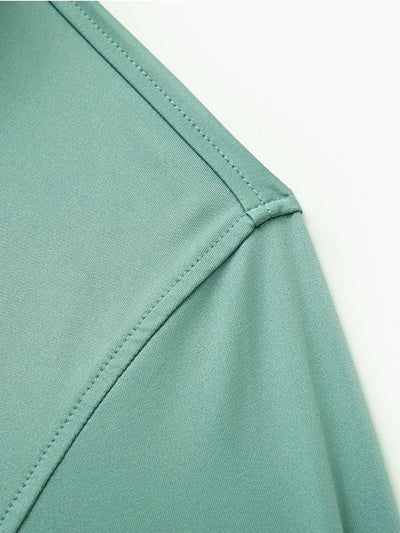 Designed Collared Long Sleeve Golf Polo-BERYL GREEN