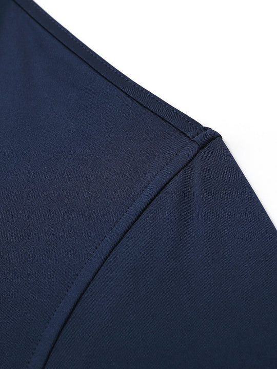 Designed Collared Solid Performance Polo-NAVY