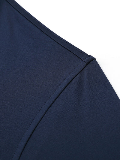 Designed Collared Solid Performance Polo-NAVY