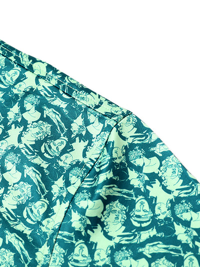 Men's Print Performance Polo-GREEK SCULPTURE