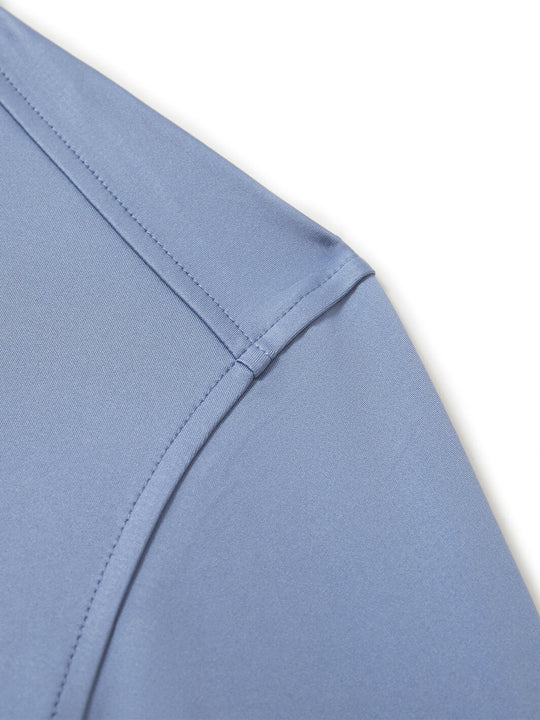 Solid Performance Golf Quarter Zip For Men-Steel Blue