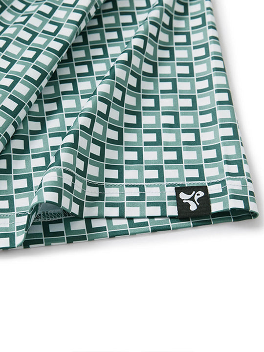 Print Performance Golf Shirt For Men-Jade