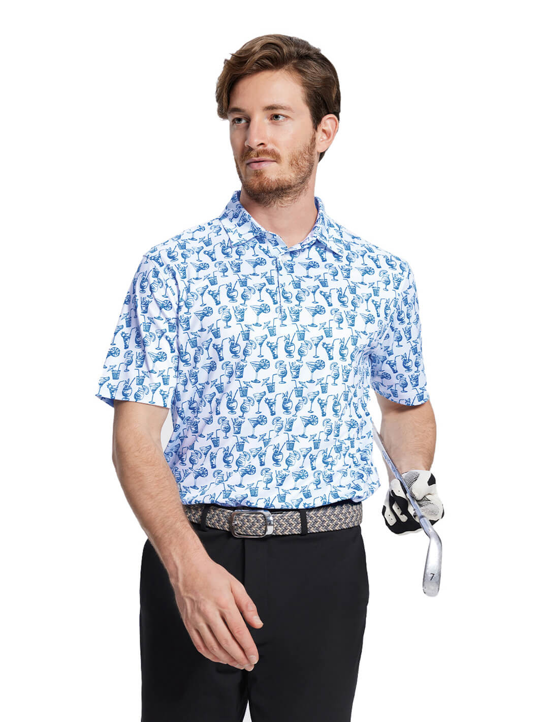 Print Performance Golf Shirt For Men-Summer Drink