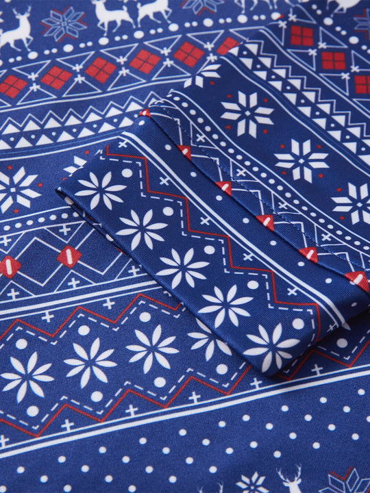 Print Performance Golf Quarter Zip For Men-Christmas