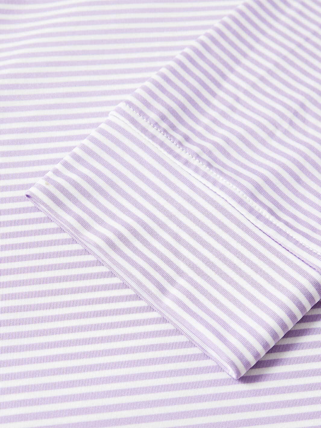 Striped Long Sleeve Golf Shirt For Men-Lavender White