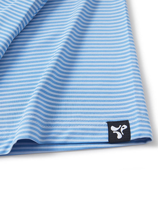 Striped Performance Golf Shirt For Men-Sailor Blue