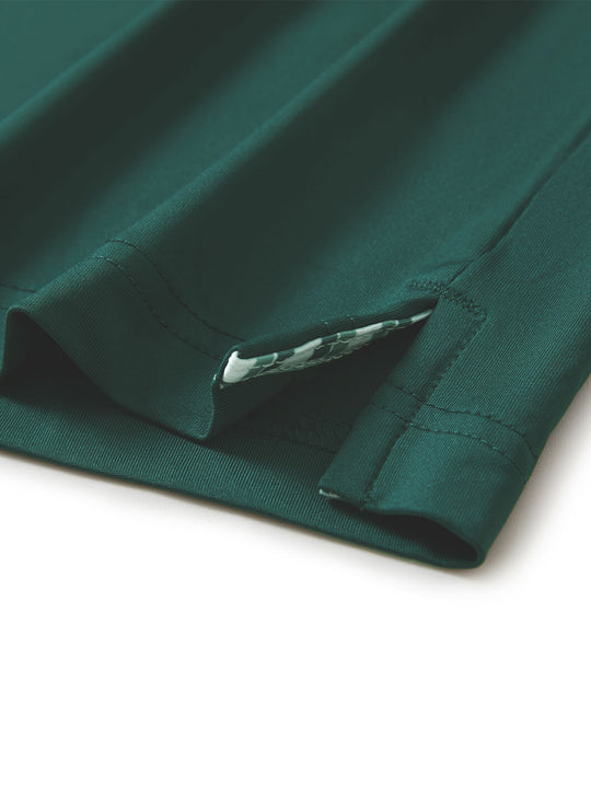 Designed Collared Long Sleeve Golf Shirt For Men-Nordic Pine Green