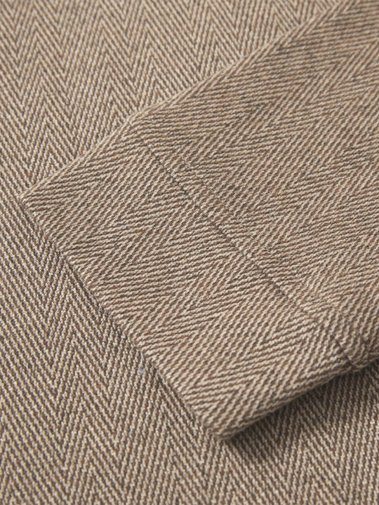 Herringbone Performance Golf Quarter Zip For Men-Caramel