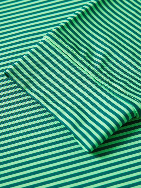 Striped Long Sleeve Golf Shirt For Men-Green
