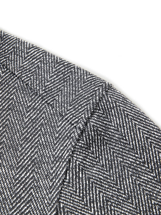 Herringbone Performance Golf Quarter Zip For Men-Black