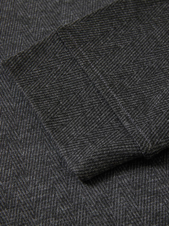 Herringbone Performance Golf Quarter Zip For Men-Black