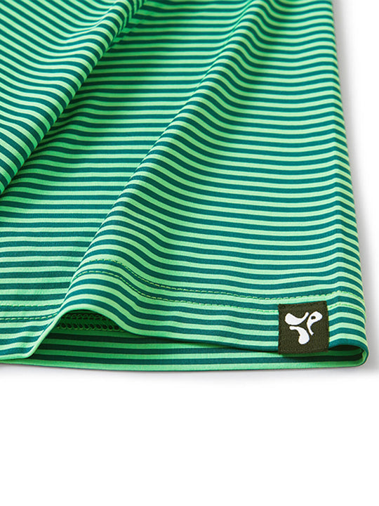 Striped Performance Golf Shirt For Men-Green