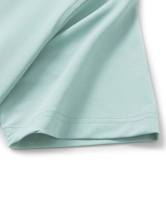 Tech Pique Performance Golf Shirt For Men-Beryl Green