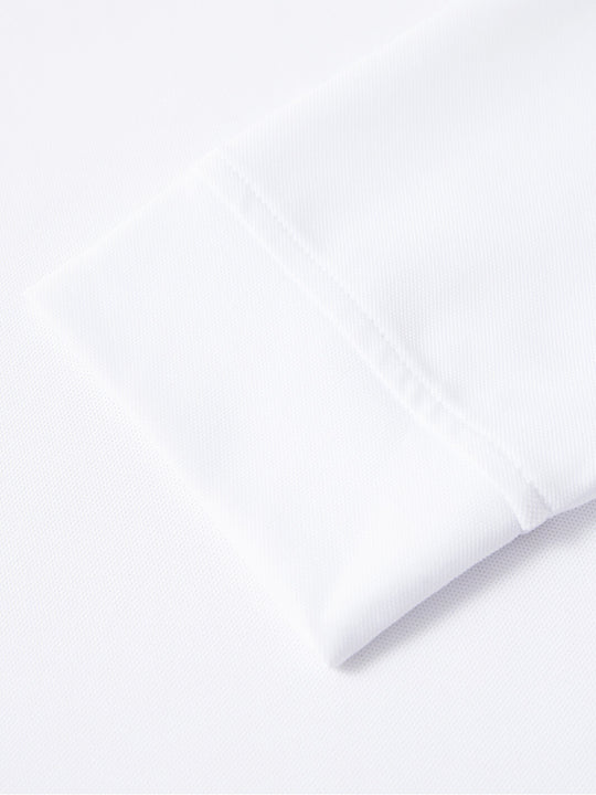 Tech Pique Long Sleeve Golf Shirt For Men-White