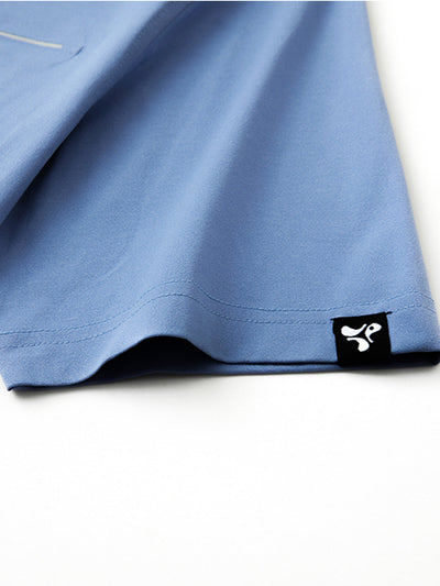 Hidden Zip Pocket Performance Polo-DENIM BLUE
