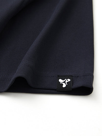 Waffle Jacquard Performance Polo-NAVY