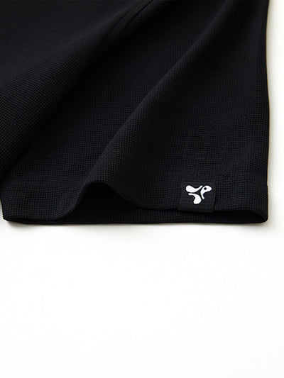 Waffle Jacquard Performance Polo-BLACK