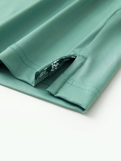 Designed Collared Long Sleeve Golf Polo-BERYL GREEN