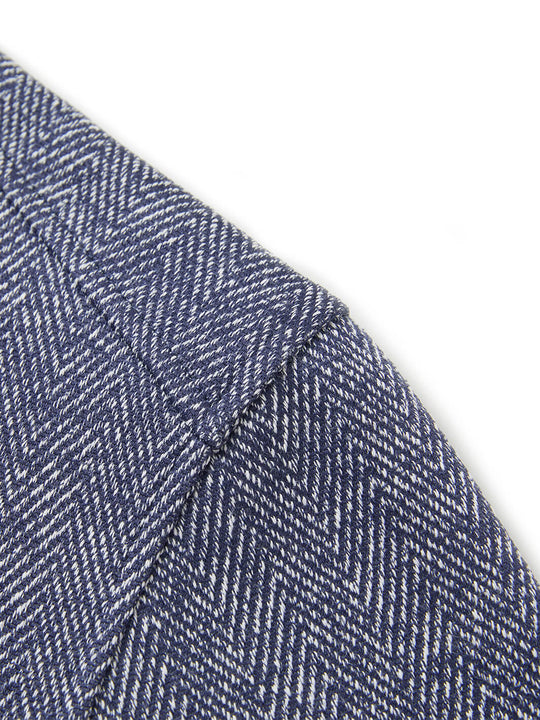 Herringbone Performance Golf Quarter Zip For Men-Navy
