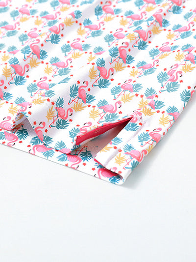 Men's Print Performance Polo-FLAMINGO