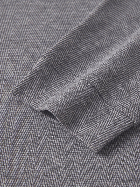 Herringbone Performance Golf Quarter Zip For Men-Mocha