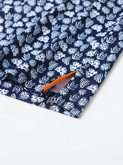 Men's Print Performance Polo-NAVY CORAL SEA