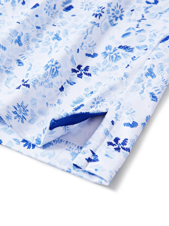 Print Performance Golf Shirt For Men-Flowermist