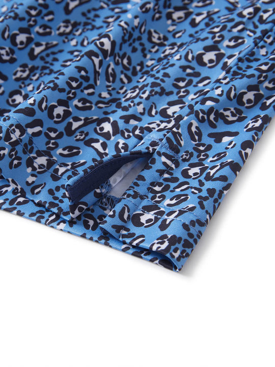 Print Performance Golf Shirt For Men-Leopard