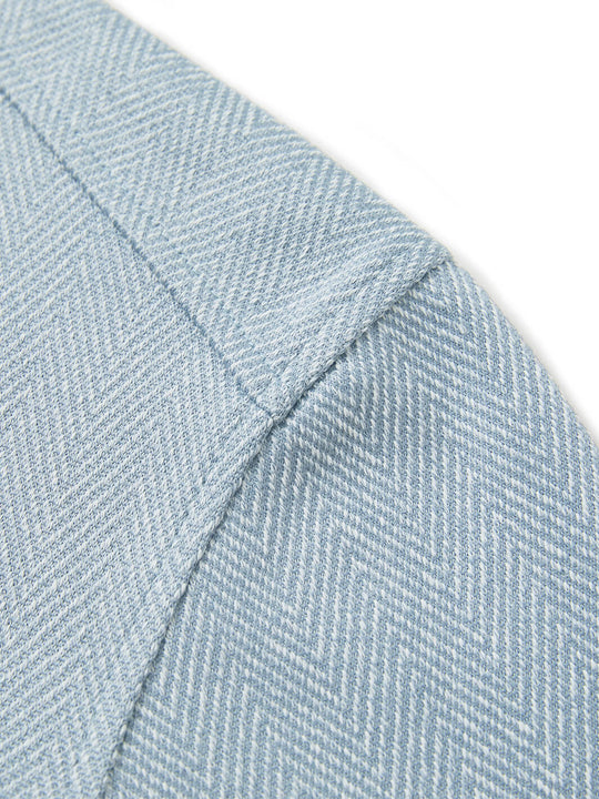 Herringbone Performance Golf Quarter Zip For Men-Denim Blue