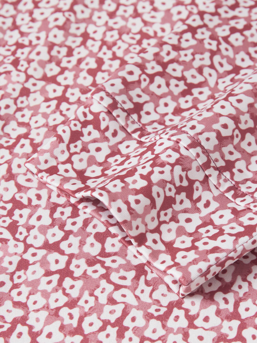 Print Performance Golf Quarter Zip For Men-Red Flower Rain