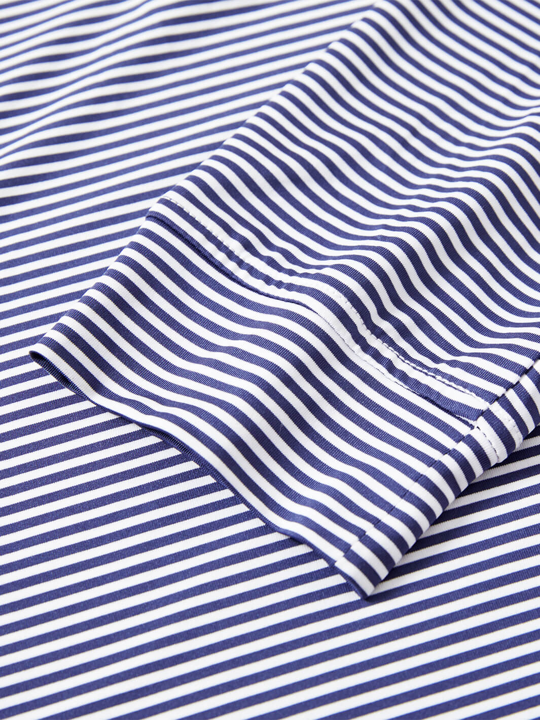 Striped Long Sleeve Golf Shirt For Men-Navy