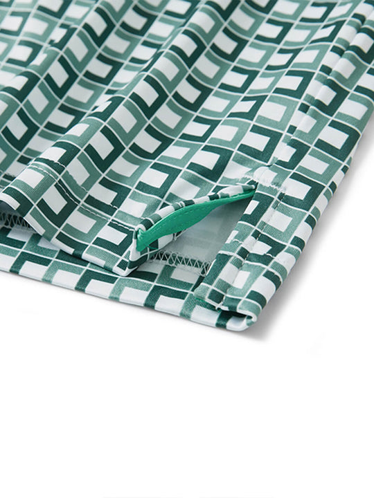 Print Performance Golf Shirt For Men-Jade