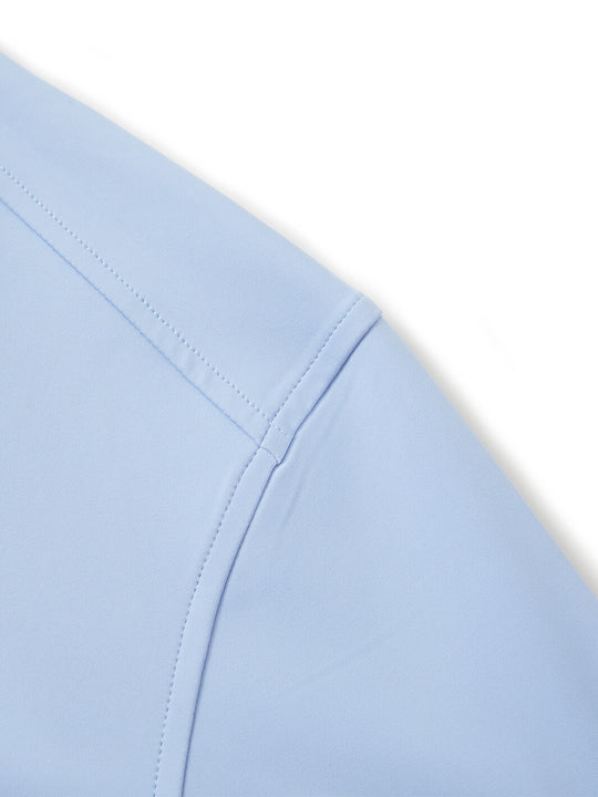 Solid Performance Golf Quarter Zip For Men-Misty Blue