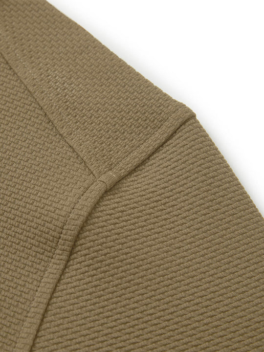 Jacquard Performance Golf Quarter Zip For Men-Brown